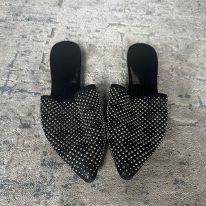 Elegant Black Studded Women's Mules